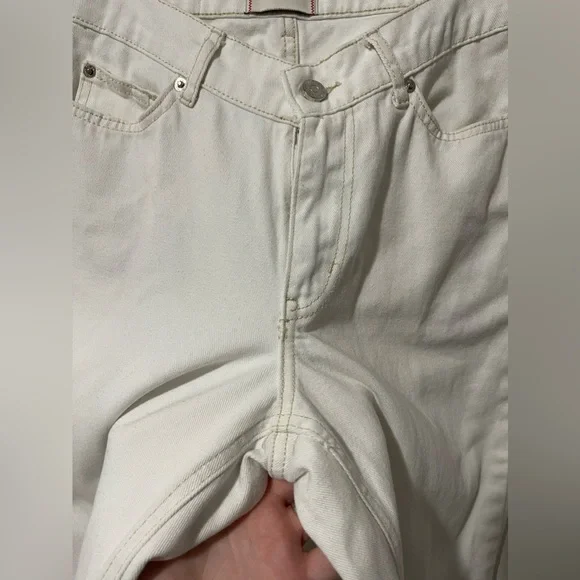BDG Urban Outfitters Dipped V Wide Leg White Jeans Y2K jeans Size 27 - Picture 5 of 11